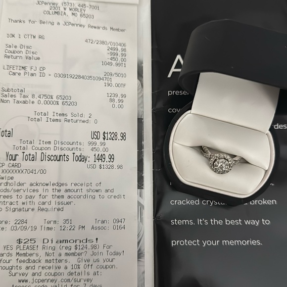 Size 7 10K WHITE GOLD 1 CTTW DIAMOND ENGAGEMENT RING - Picture 3 of 4